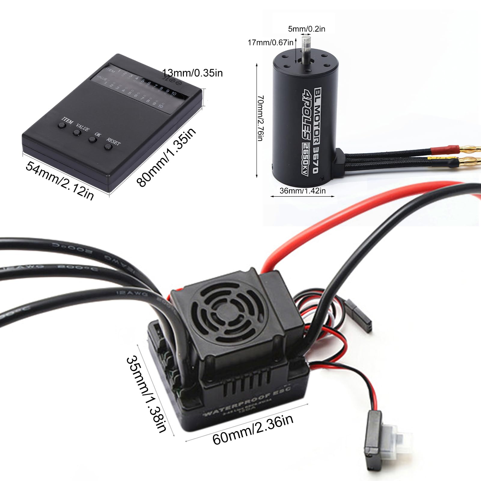 Motor sin Escobillas, Componente Esencial del Motor de CC sin Escobillas de Construcción de Calidad para Mejorar su Automóvil con Control Remoto (2650KV)