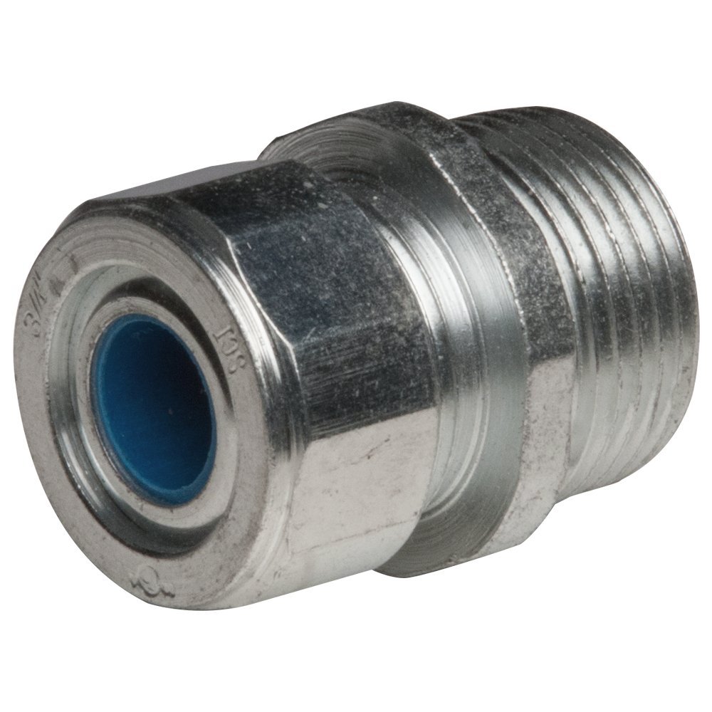 Conector Hubbell Raco 3723 de 3/4 pulgadas con sujeción hermética azul contra tirones