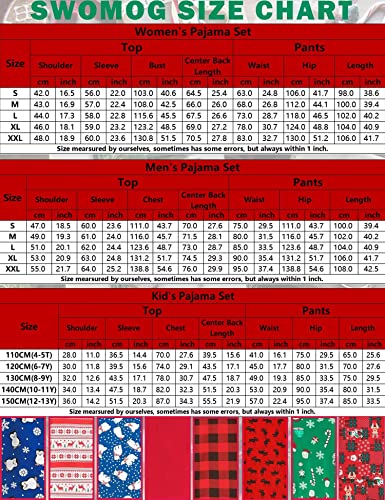 Swomog Christmas Matching Pajama Set Womens 2 Piece Sleepwear Snowflake Pjs Warm Nightwear For Holiday(Women,Red,Medium) #TOP5