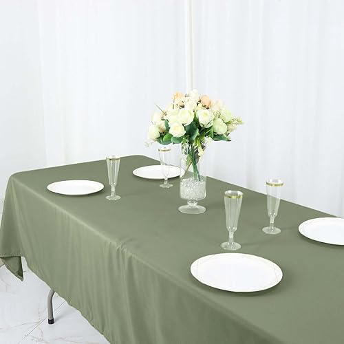 Miniatura 2 de Efavormart - Manteles rectangulares de poliéster de 60 x 102 pulgadas, color verde salvia, eucalipto, para banquete, boda, fiesta, restaurante