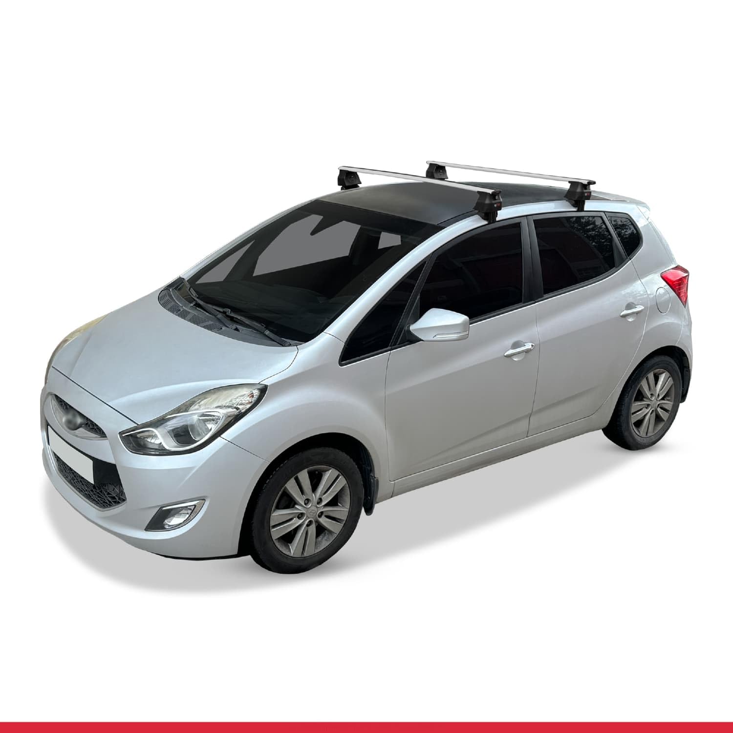 Kompatybilny z Compatible with Hyundai ix20 (JC) 2011-2019 ACE-4 Model Aluminiowy bagażnik dachowy 2 poprzeczki, szary