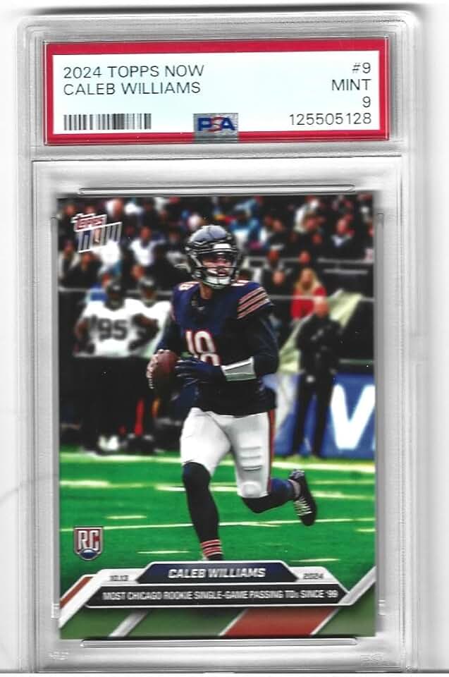 Graded Psa 9 Mint 2024 Caleb Williams Rookie Card #9, Chicago Bears 1st Overall Draft Pick