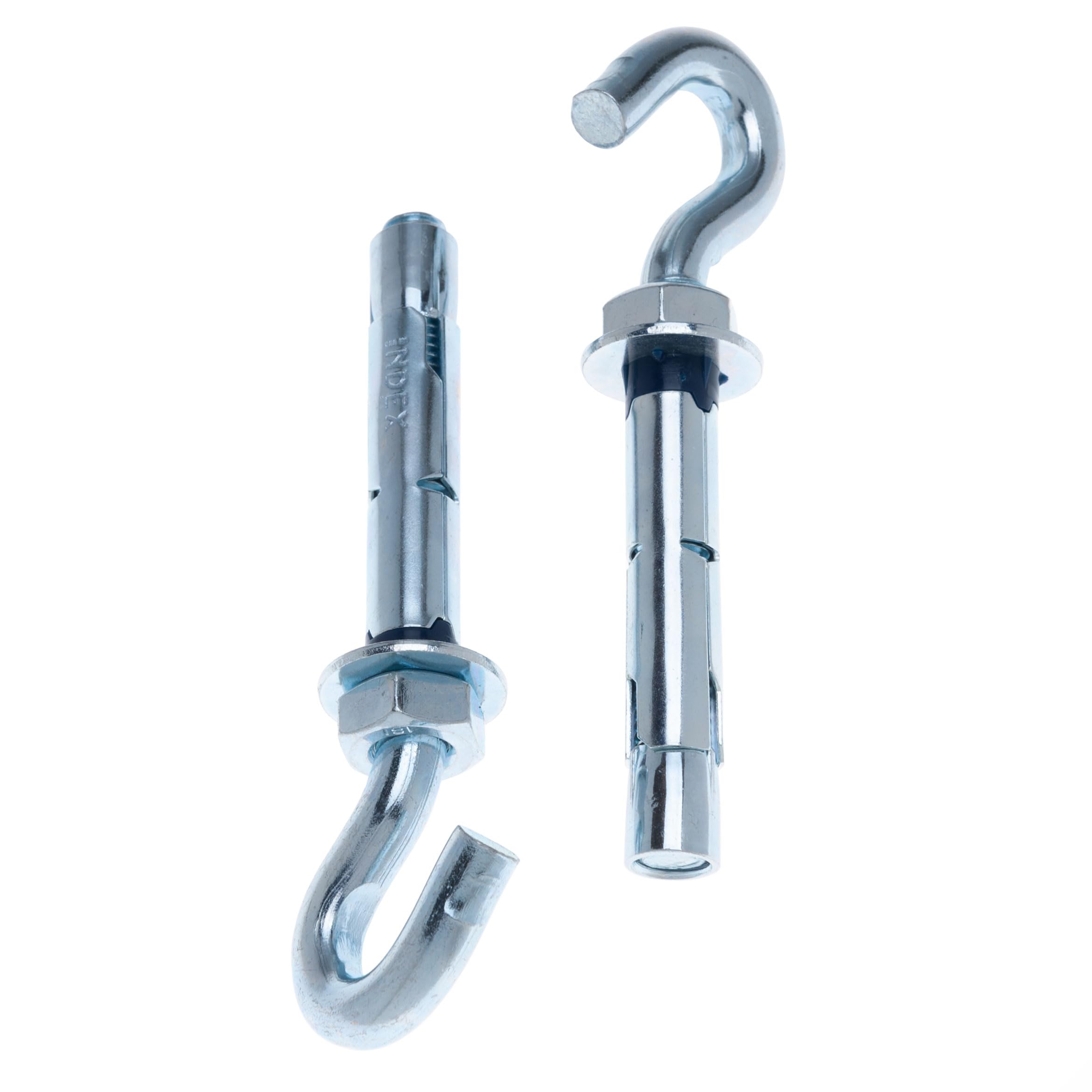 M8 Hak do ściany betonowej, hak kotwiący z tuleją metalową, śruba hakowa, 8x45mm z kołkiem rozporowym 10mm i nakrętką sześciokątną, otwarte mocowanie haka do materiałów stałych (6 pcs)