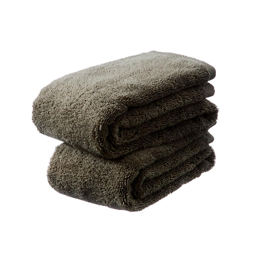 Luxury Japanese Wash Cloth - Set of 2 Senshu Towels Charcoal Gray Approx 13 x 33 5 Ultra