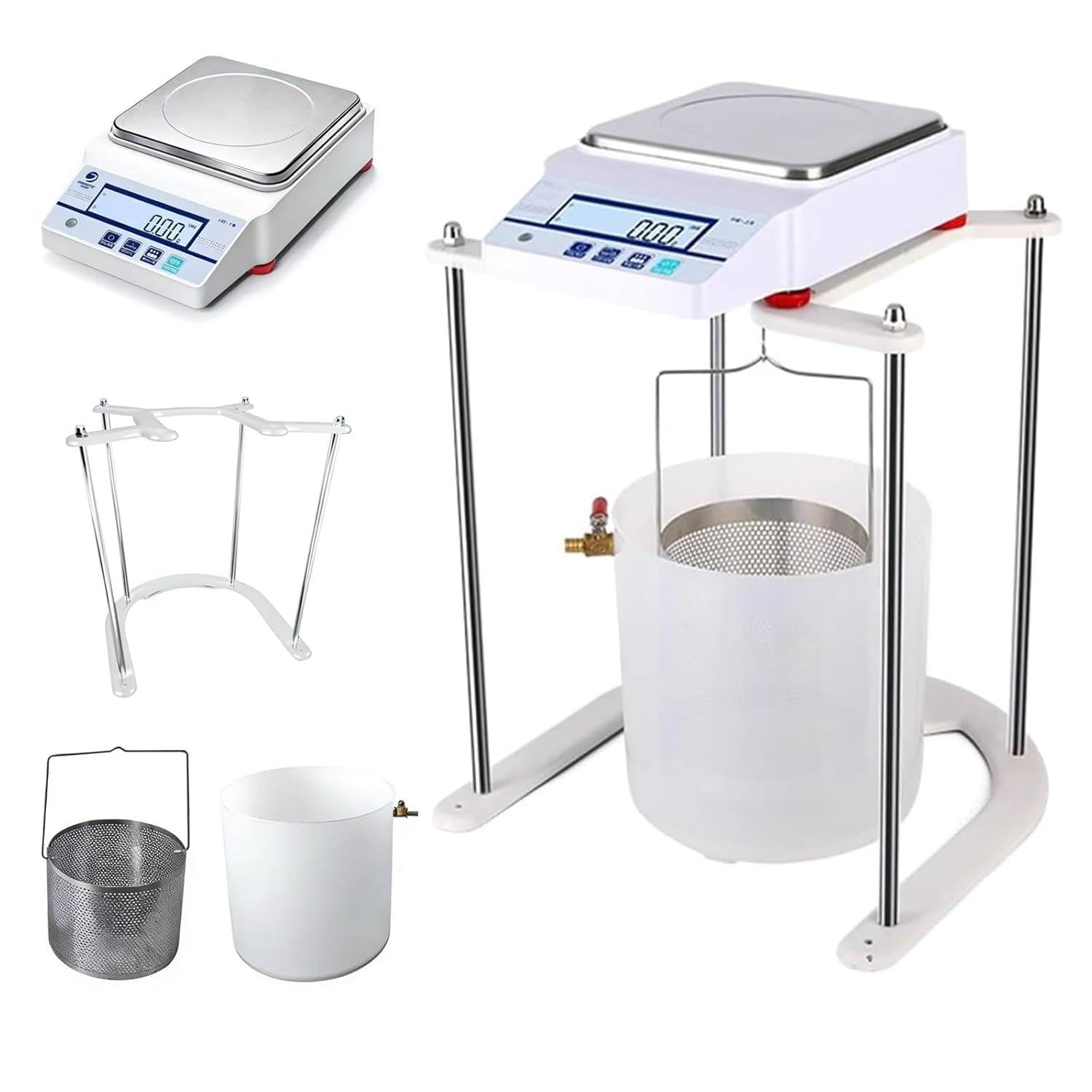 LYAYYDS Digital Density Meter for Solids 0.01g – Hydrostatic Balance Scale with Underwater Weighing Function, Lab Balance with 7.4V Lithium Battery, RS232 Port 2000g