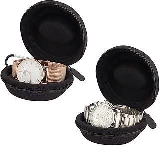 2 Travel Watch Case ï¼ŒSingle Watch Box w/Zipper for Storage