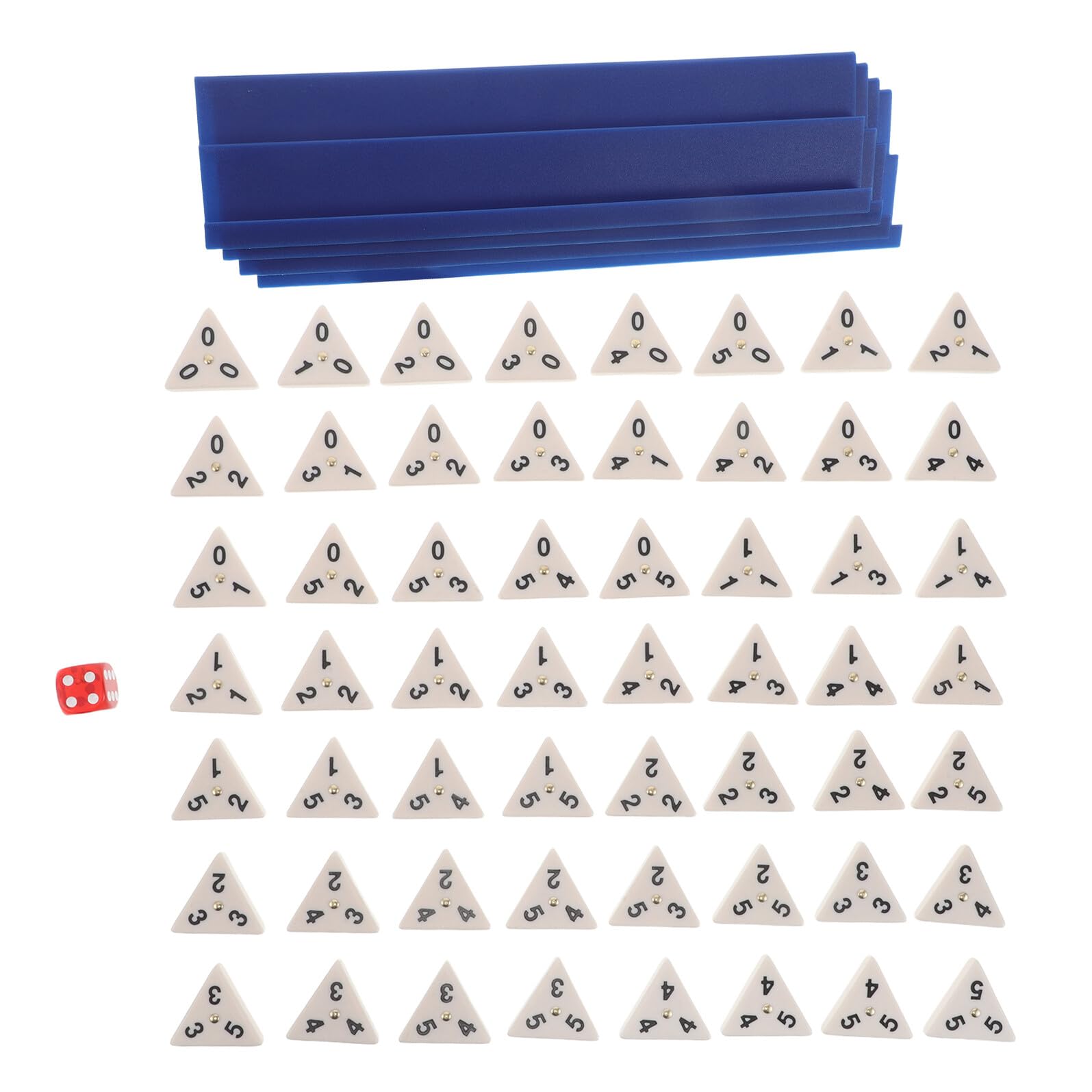 minkissy Juego de Mesa de Dominó Triangular Azul de Melamina, 1 Juego