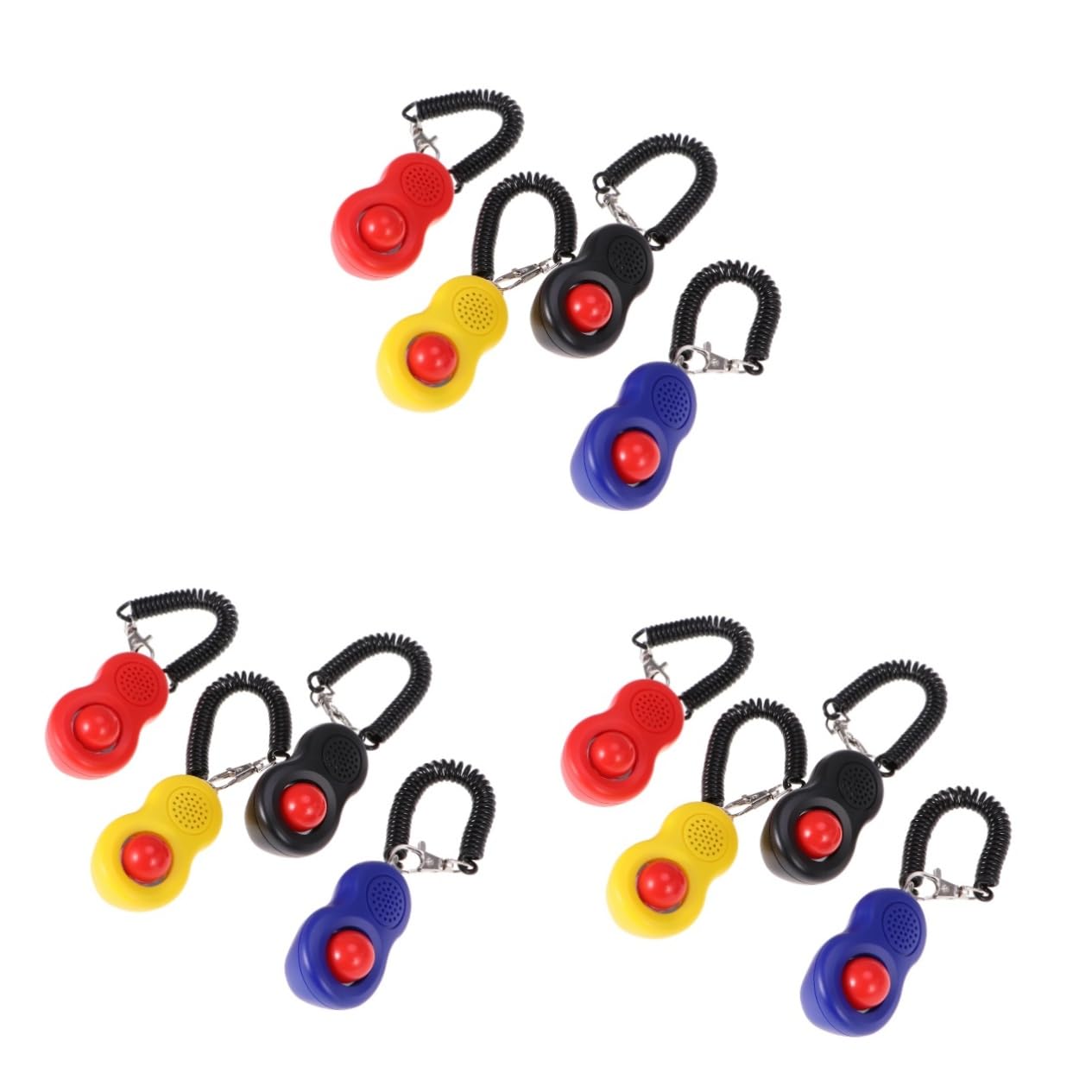 Sosoport 12pièces Kit De Clickers Entraînement pour Chiens Et Chats Outil Professionnel De Dressage avec Anneau Élastique Et Sangle Couleurs Accessoire Pratique pour Obéissance Et