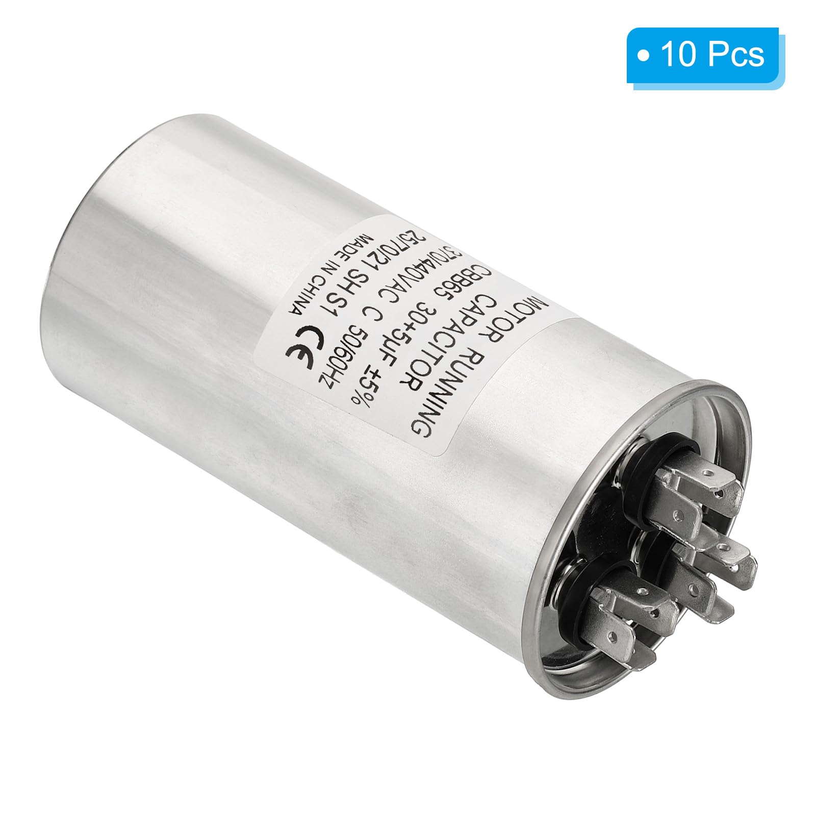 PATIKIL 30/5uF 30+5MFD 370-440V AC Condensador, 10 Piezas CBB65 Condensadores Arranque Motor Condensador Doble Funcionamiento Acondicionador Aire O Bomba Calor Condensador