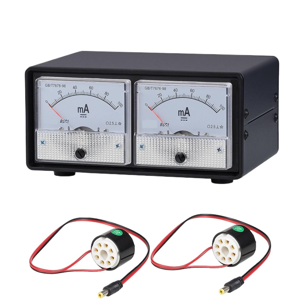 8-Pin Dual Bias Current Probes Tester+Dual Large Ampere Meter for EL34,KT88,6L6,6V6,5881,6550,KT66,KT100,KT120 Tubes