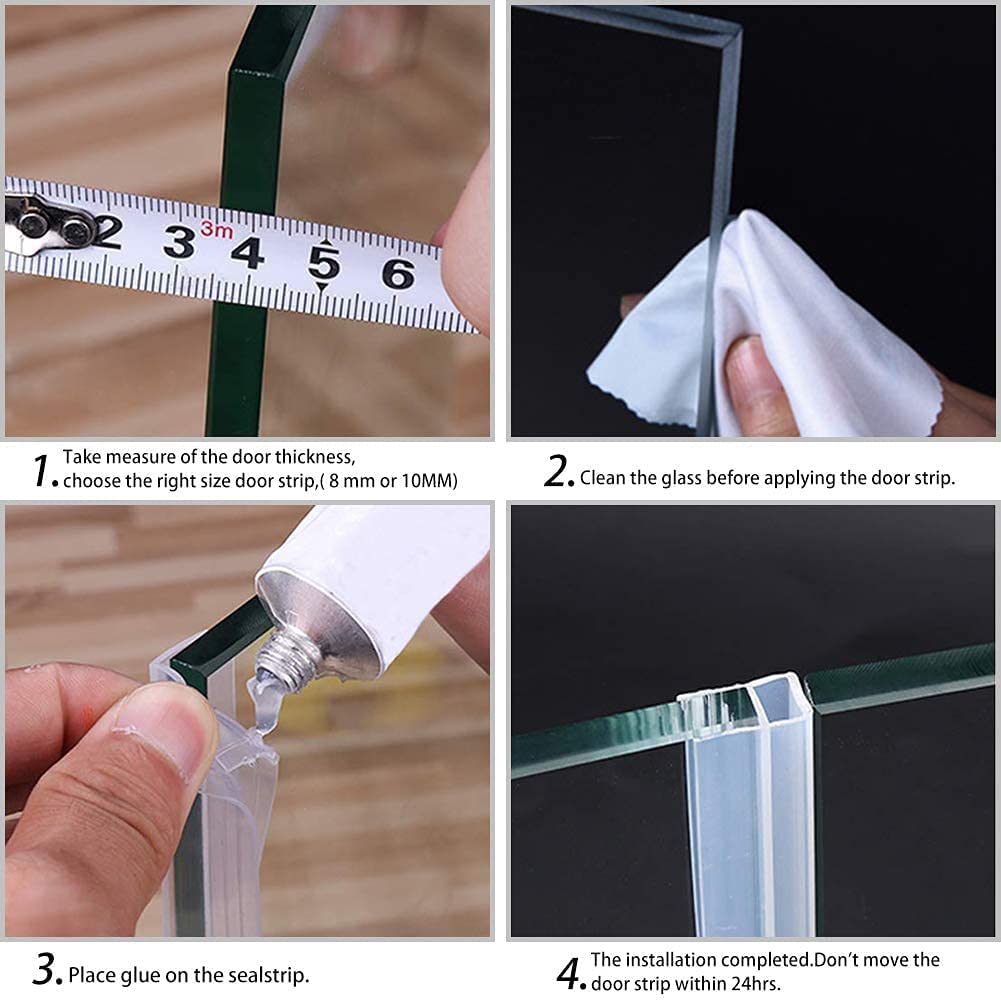 Esta Tira de Sellado de Silicona en Forma de F para Puertas de Ducha, de 8 mm x 1 m, es Impermeable, Ideal para mamparas de baño, previene Fugas de Agua, es Duradera y fácil de Instalar, per