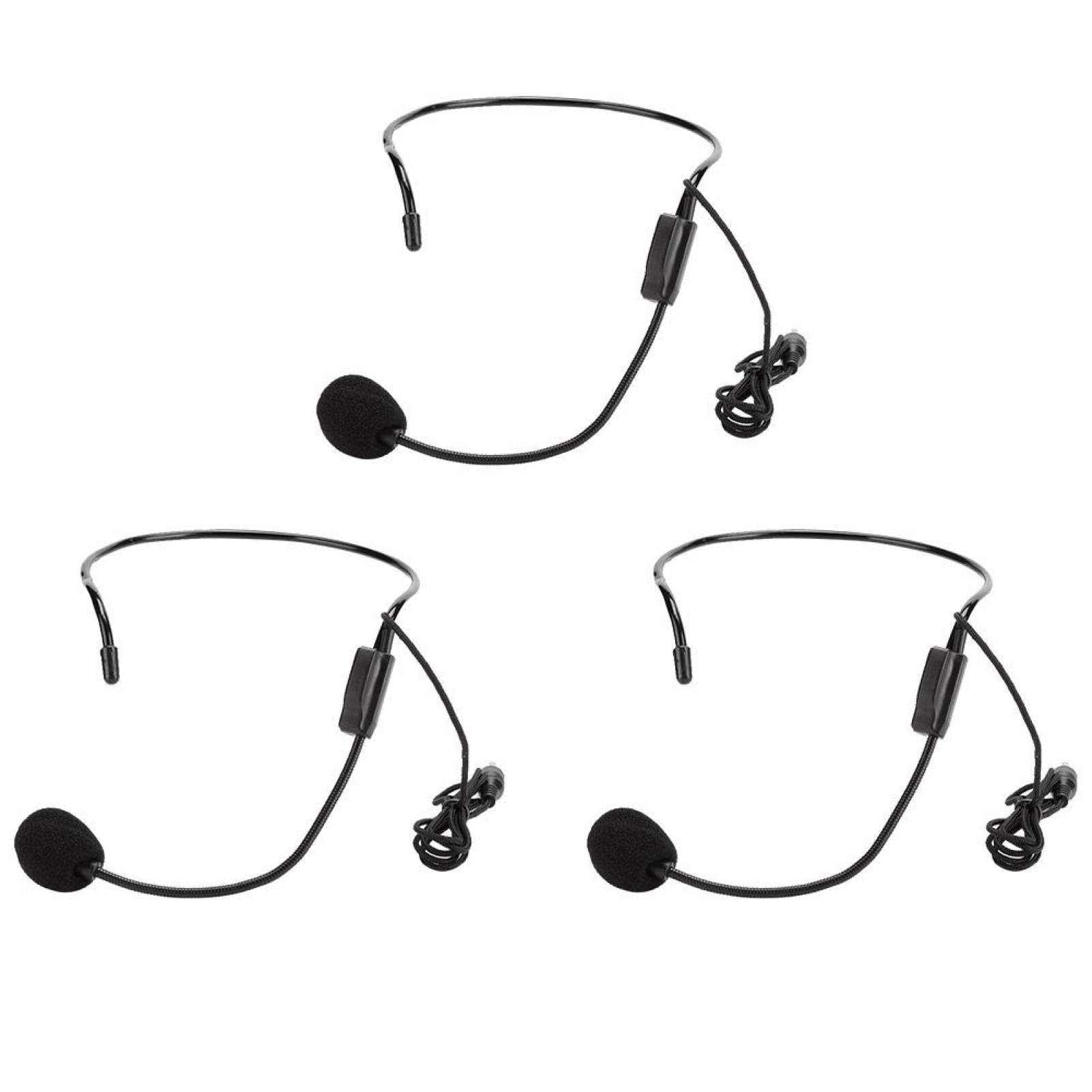 3 Pièces 3,5 mm Bouchon à vis Filaire Tête Condensateur Microphone Anti-Bruit Micro pour Guide D'achat Guide, Présentateurs