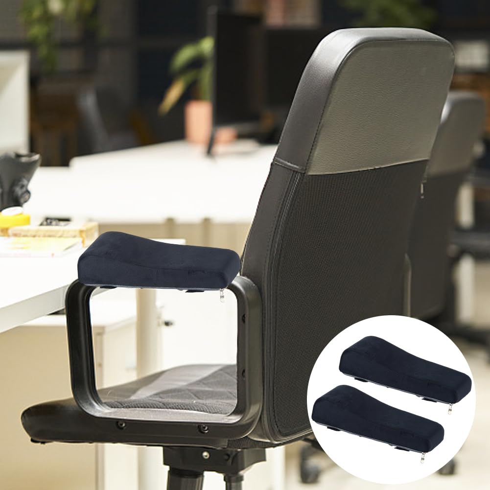 CRASPIRE 2 Pieza Almohadillas Reposabrazos Silla Oficina Almohada Negra Espuma Viscoelástica Extraíble Y Lavable Fundas Cojines Ergonómicos Escritorio Sillas Juegos Computadora Soporte Codos Silla
