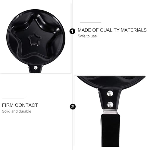 Miniatura 4 de BESTonZON 2 piezas de estilo sartén antiadherente para hacer huevo, tortilla, estrella, multiusos, panqueques, hierro, forma de cocina, mini huevos