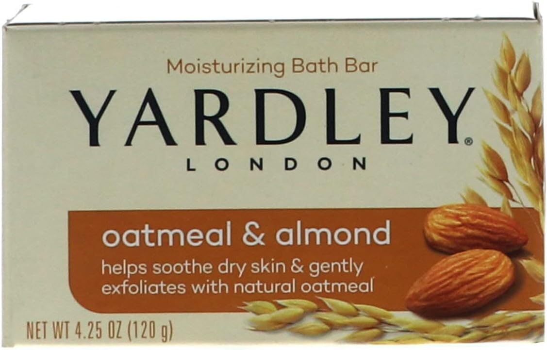 Yardley Naturally Moisturizing Bath Bar 4.25 oz ea, Oatmeal & Almond, by Yardley