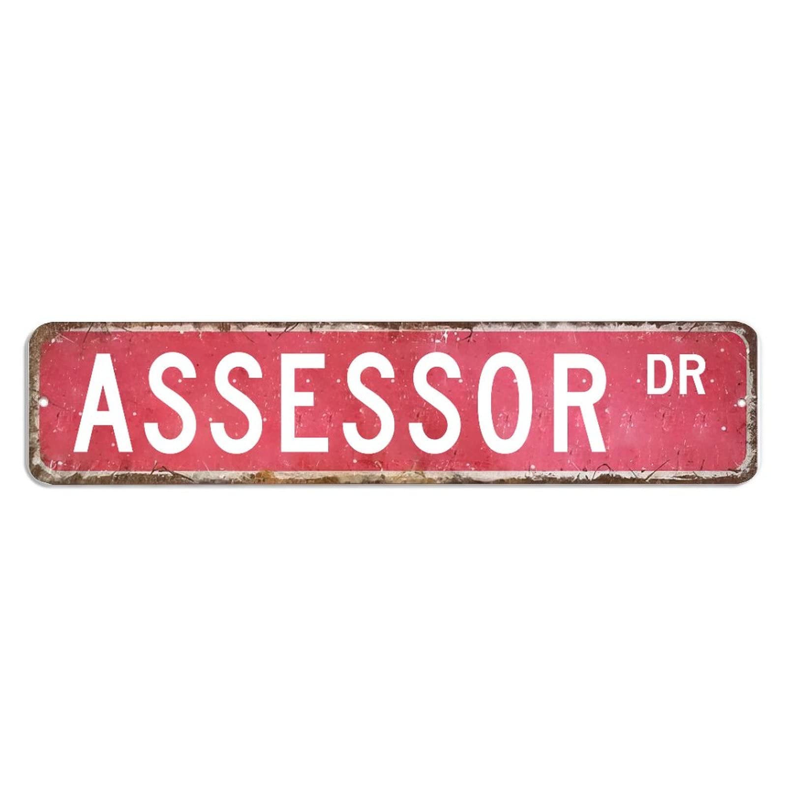 Peiyeety A006 Vintage Metal Tin Sign Assessor Dr Retro Street Sign, Rustic Wall Decor For Home, Office, Man Cave, Garage, Kitchen, Farmhouse, Patio, Garden, Porch, 4 * 16 Inch
