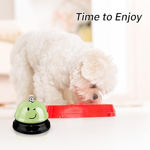 Miniatura 7 de Tudomro 6 campanas de cena de servicio de llamadas para escritorio, aula, de metal, sonrisa, 3 pulgadas de diámetro, antioxidante, para hotel,