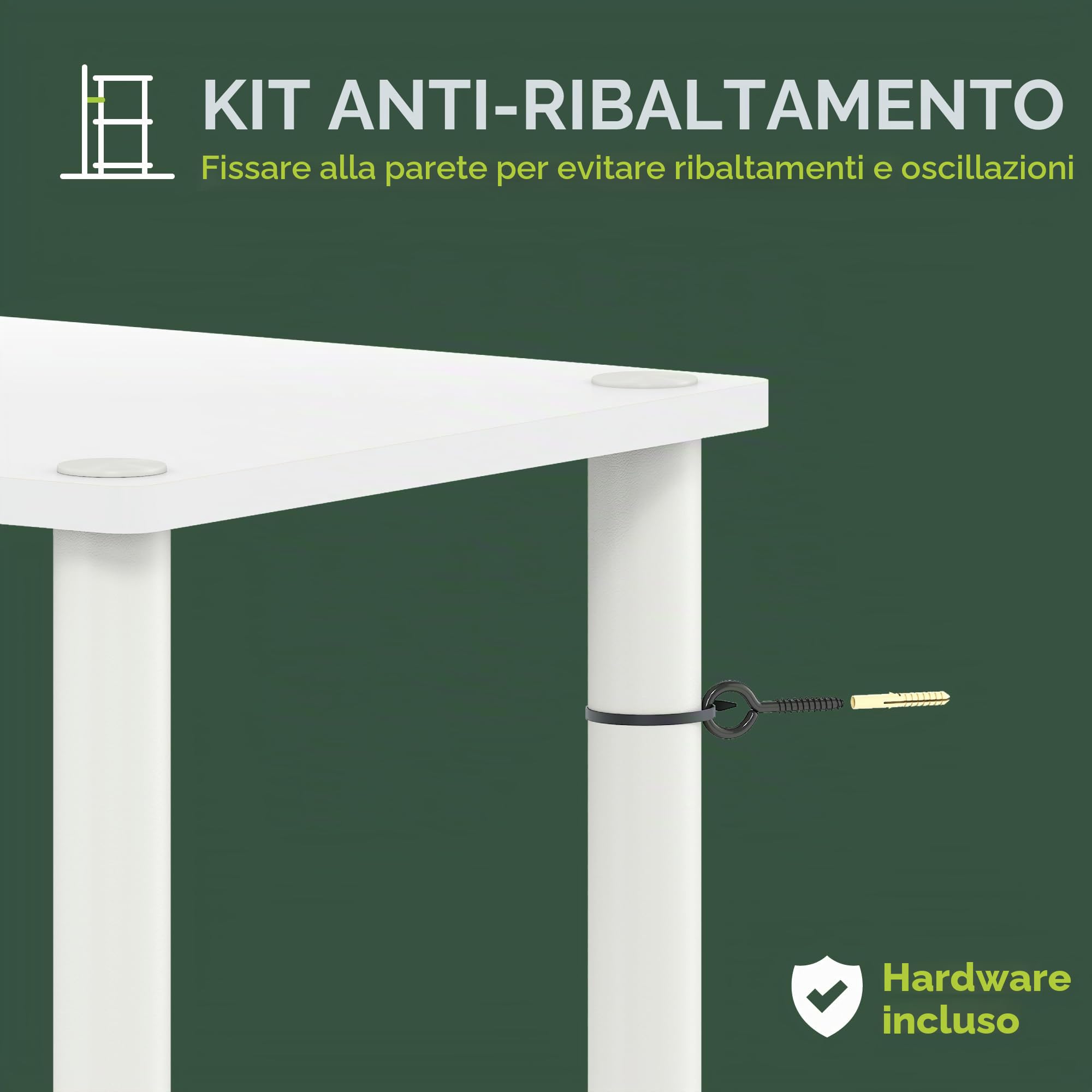 Furinno Turn-N-Tube Espositore multiuso autoportante a 3 livelli, libreria, Bianco/Bianco