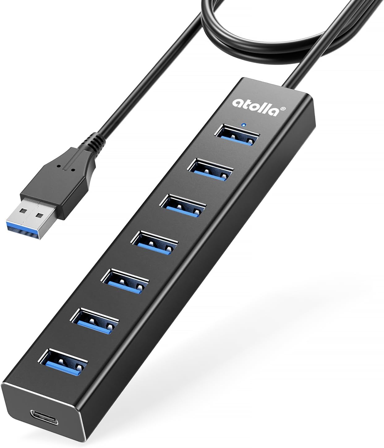 Amazon | atolla USB ハブ 7ポート USB3.0ハブ 100cmケーブル 個別スイッチ USB hub ウルトラスリム ...