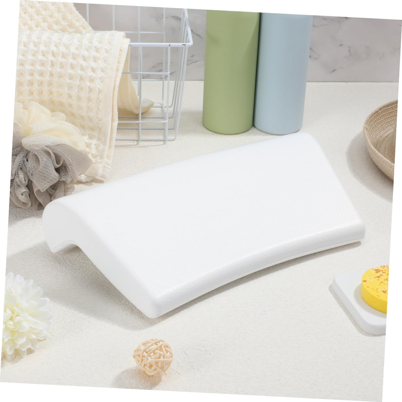 Gatuida Cuscino per Vasca da Bagno in PU con Ventose Antiscivolo Supporto Ergonomico per Collo e Schiena Adatto per Adulti e Accessorio Bagno Comfort Spa
