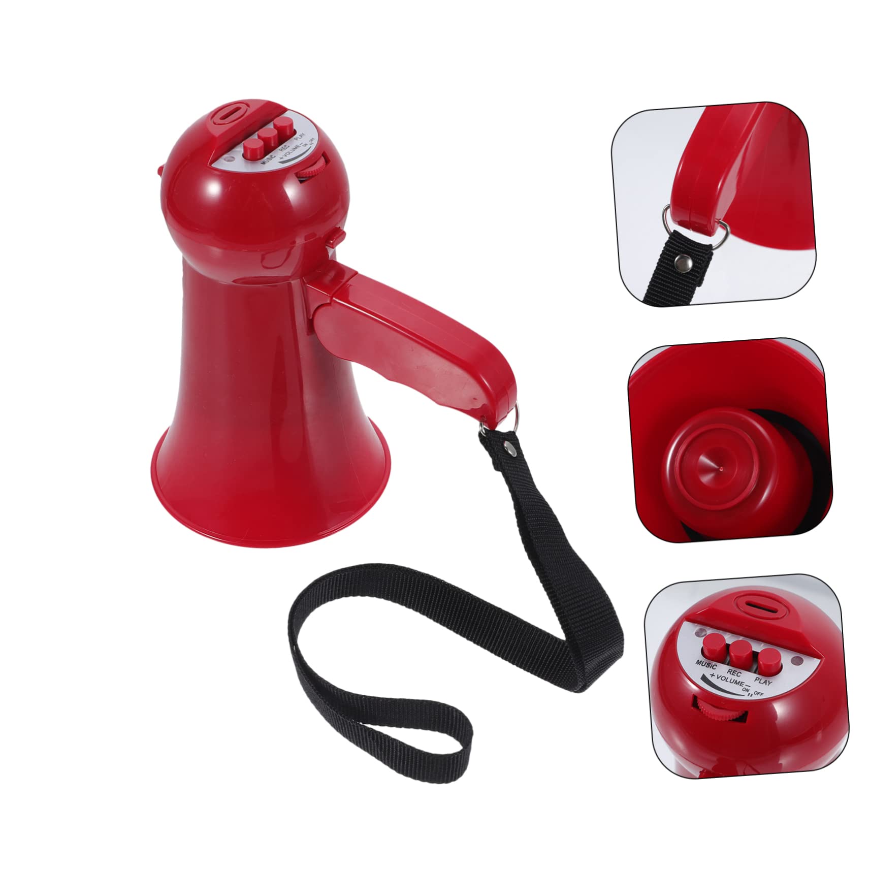 ibasenice Megafono Portatile con Volume e Registrazione per Sportivi e Cheerleading Design Ergonomico e Maniglia Ricaricabile USB