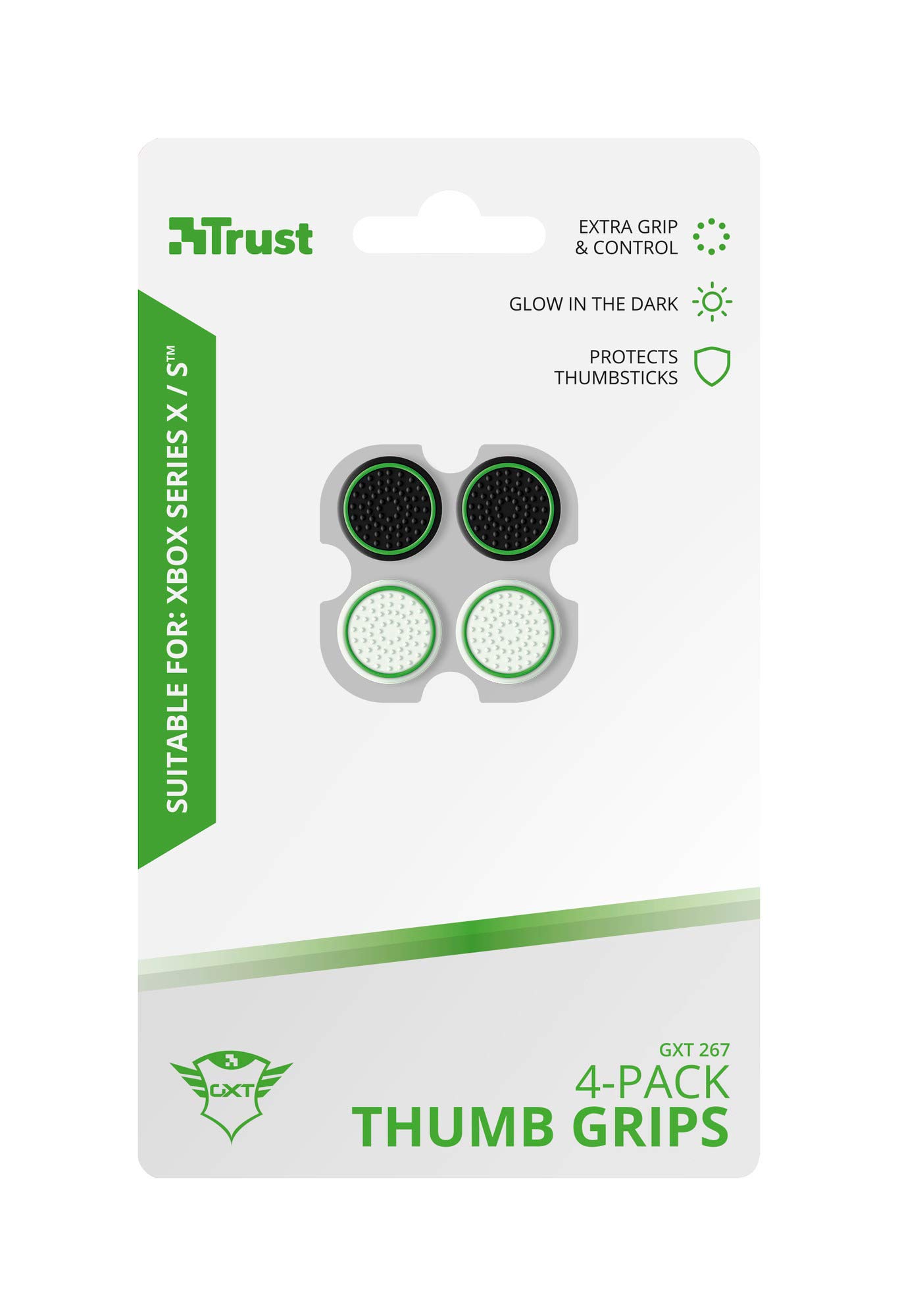 GXTrust 267 4 Paquete / 2 Par Analog Controller Silicona Palo Grips Cap Joystick Thumb Grips Funda para Mando Xbox Series X/S, Negro — view 6