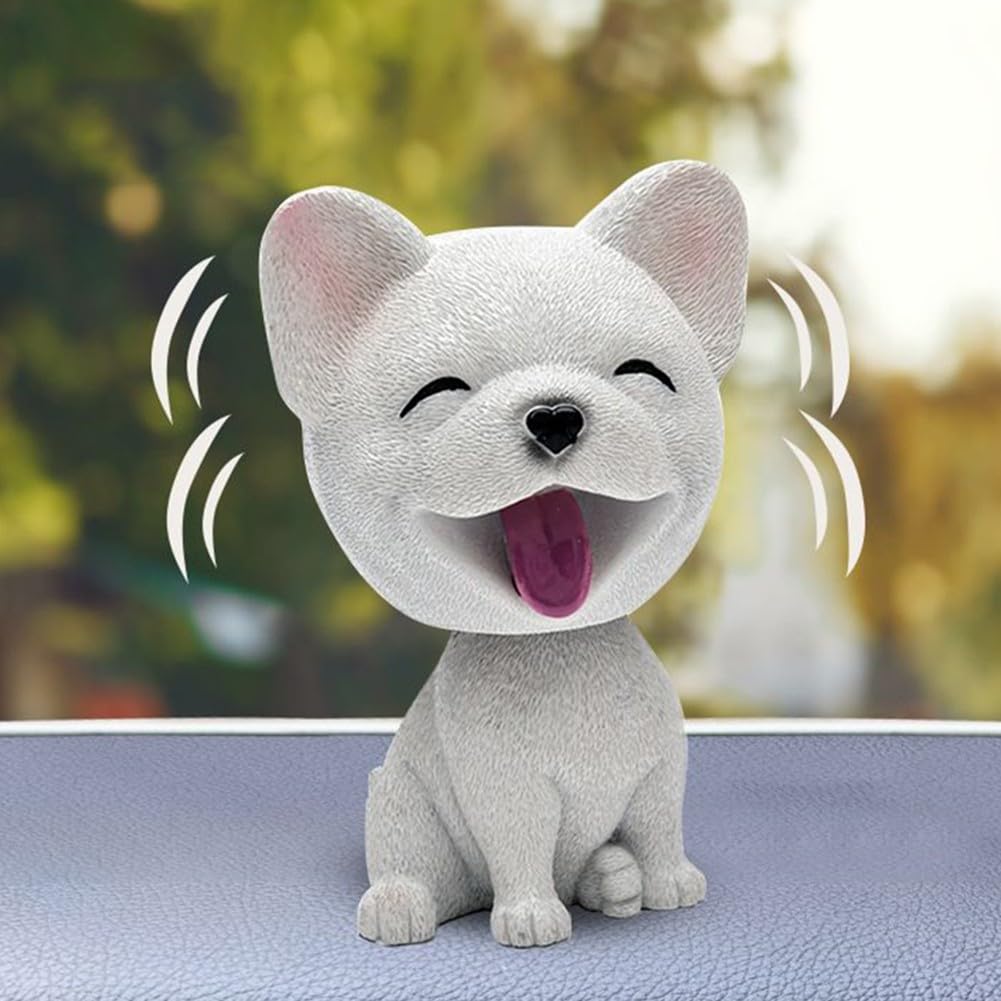 Giocattolo a forma di cane che scuote la testa, decorazione per cruscotto auto, fibra di plastica, 8,5-10 x 5-5,5 cm