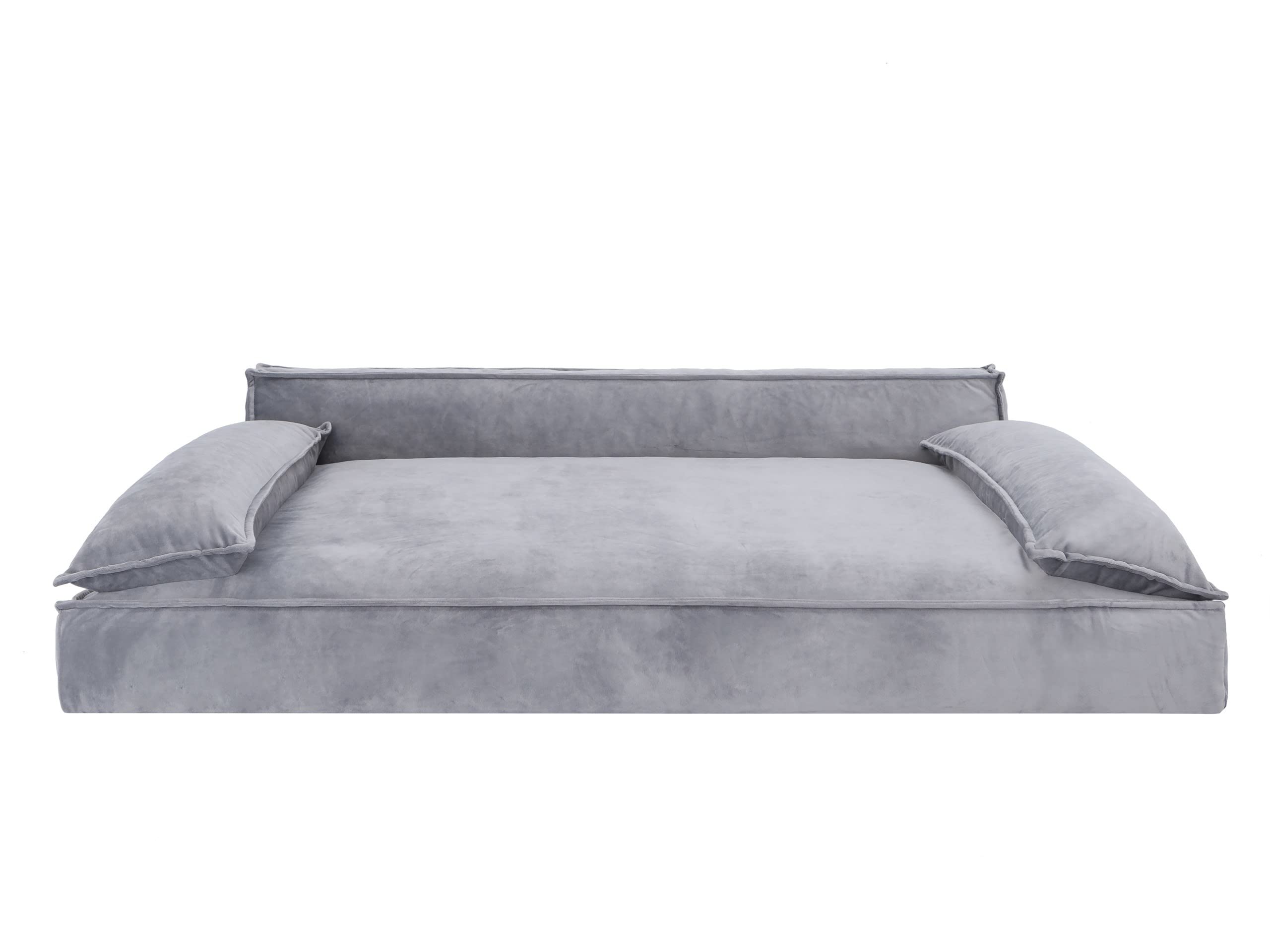 PillowPrim Legowisko dla psa, sofa dla psa, poduszka dla psa, kosz dla psa, kanapa, łóżko dla zwierząt domowych, kosz, sofa, łóżko, łatwe czyszczenie (rozmiar L: 78 x 54 cm, szare)