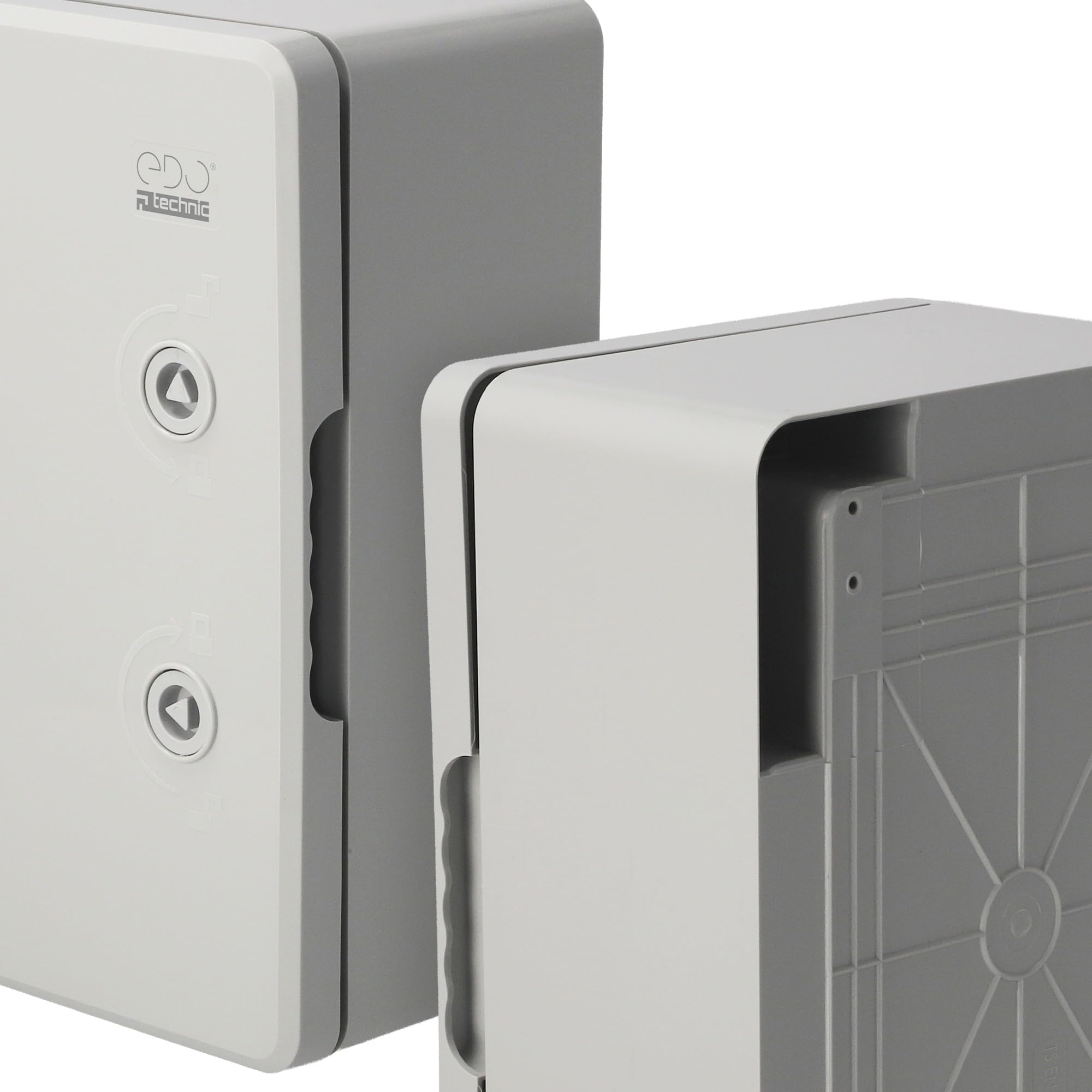 EDO Quadro Elettrico da Parete 300x400x220 mm IP65 Grigio - Scatola di Distribuzione in ABS con Piastra di Montaggio Zincata - Armadietto per Impianti Elettrici da Esterno e Interno