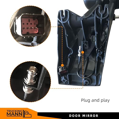 Miniatura 5 de Espejo lateral de repuesto para Kenworth T680 T880 W990 con cubierta negra, lado derecho del pasajero para 2014 2015 2016 2017 2018 2019 2020 2021