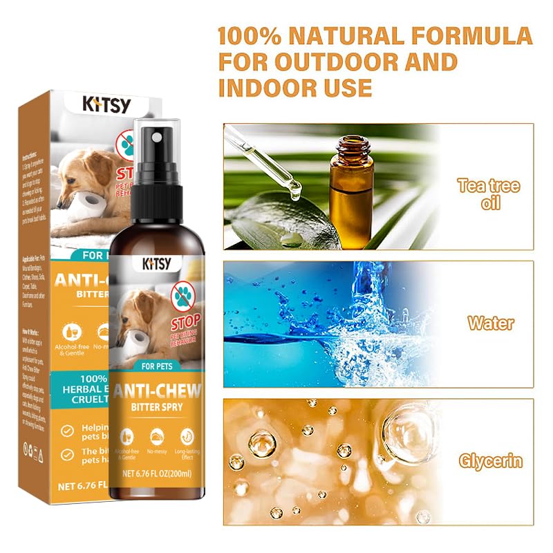 kitsy Dog Anti-Chew Training Spray, Pet Behavior Deterrent