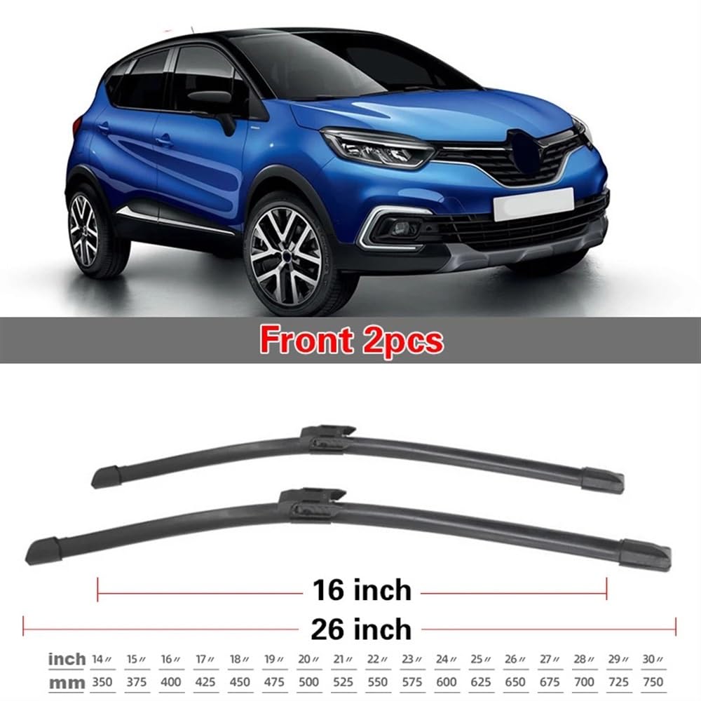 Jeu De Balais D'Essuie-glace Pour Renault Kadjar Koleos 2015-2022 - Avant 600+500 Mm, Arrière 375 Mm, Caoutchouc Naturel, Kit Easy-Clip
