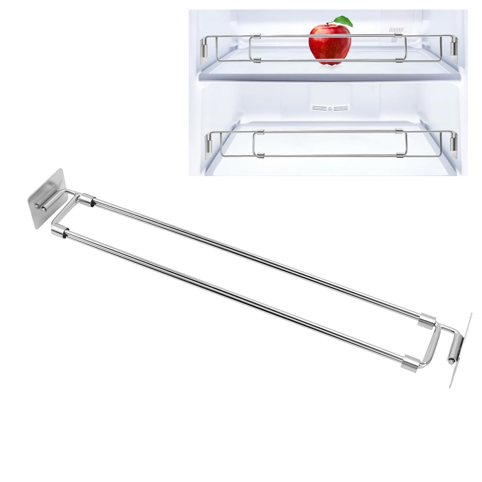Qcwwy Barre de sécurité Réglable pour Camping-Car, Style de Tension de 12,44 à 22,64 Pouces, Tige de Tension pour Réfrigérateur en Acier Inoxydable, Stabilisateur de Boissons