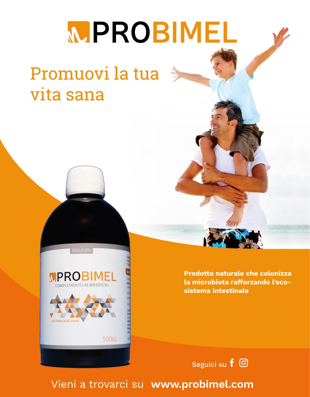 Fermenti Lattici, Probiotici per intestino, PROBIMEL 500. Lactobacillus e spore generatore di enzimi digestivi, colon irritabile, 100 giorni