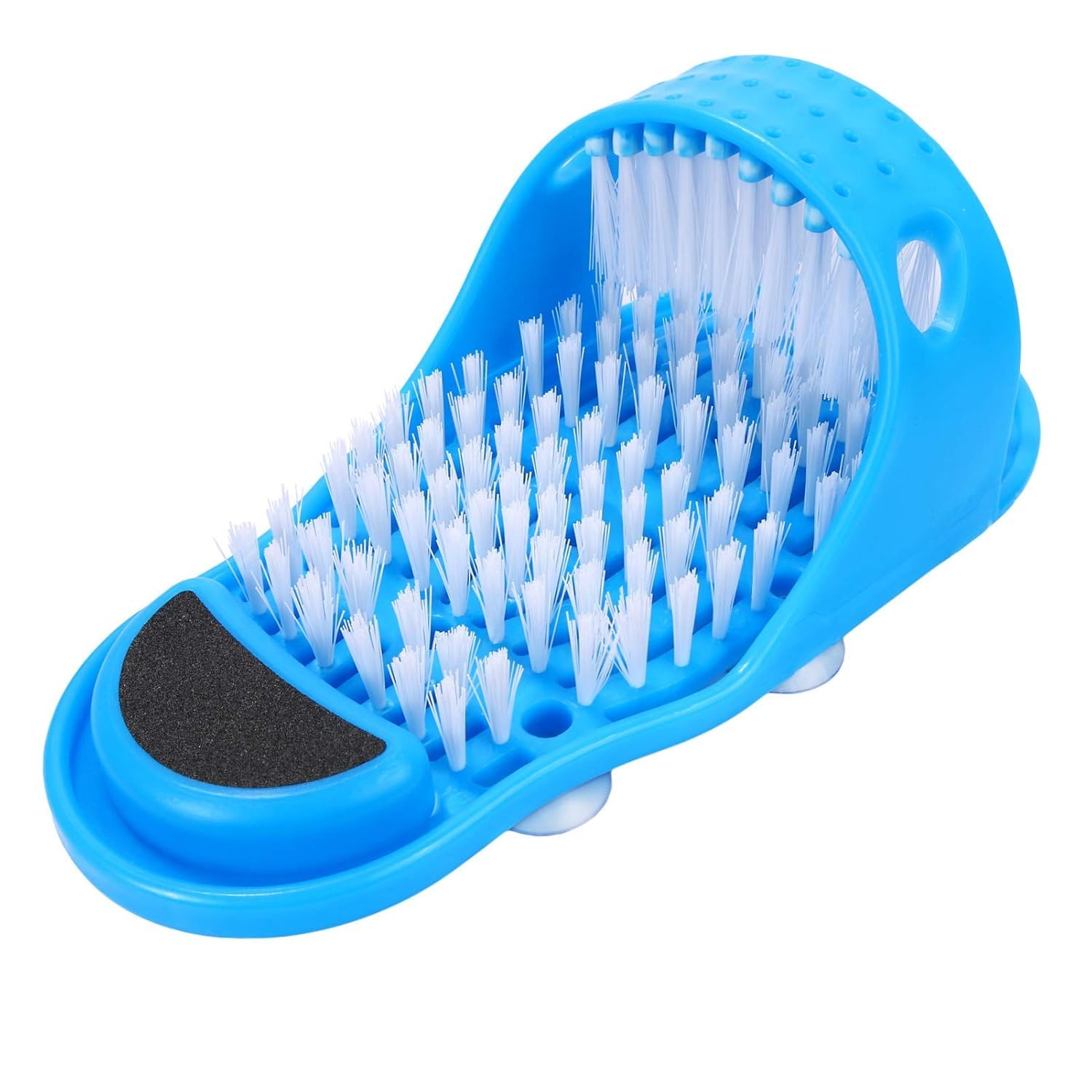 EVERMARKET Simple Feet Cleaner, Magic Foot Scrubber, Exfoliating Easy Feet Cleaning Brush, Foot Shower Spa Massager Slippers for Unisex Adults Blue