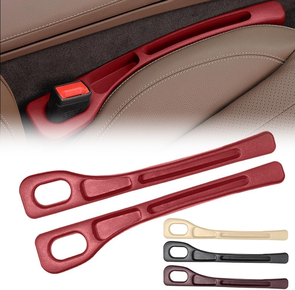 ONEMAJI 2 Pcs Car Seat Gap Filler Organiser for Lexus ES 350e 2025 2026, Seat Crevice Storage Box Side Pocket Vehicle Mounted Gaps Organiser,Red