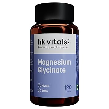 hk vitals Magnesium Glycinate Men (2000mg) 120 Tablets | For Better Sleep Quality & Muscle Recovery - image, photos