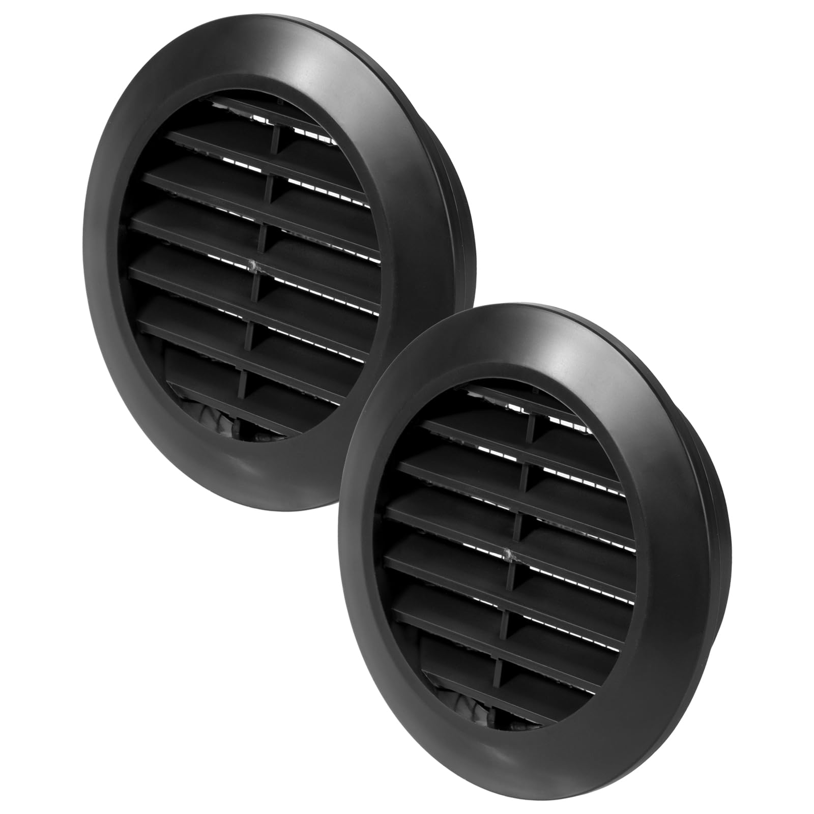 Vent Systems 60 mm / 2.36" Inch, Pack of 2 Black Door Air Register, Ventilation Grille, Indoor Vent Grates, Bathroom, Cabinet