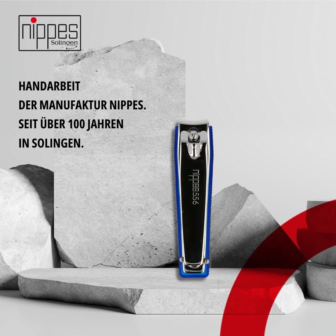 Nippes obcinacz do paznokci | z łapaczem paznokci | niebieski | 6 cm | obcinacz do paznokci stóp i palców | obcinacz do paznokci | ułatwia skracanie twardych i twardych paznokci
