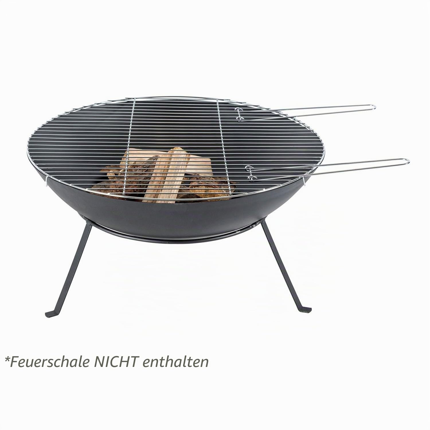 HOMESCAPES Abnehmbarer Grillrost mit Handgriffen, für Feuerschalen, 60cm Durchmesser