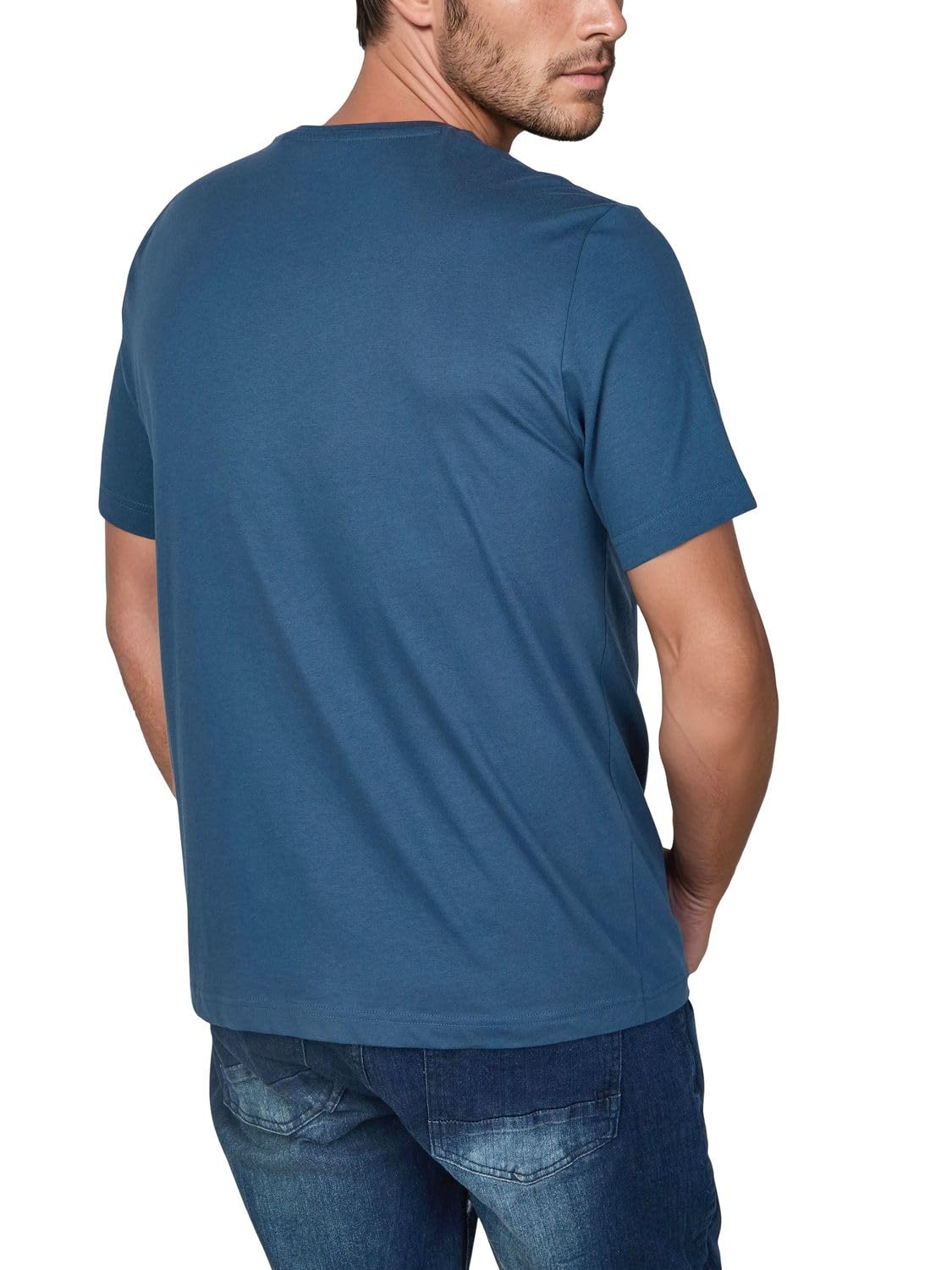 MUSTANG Tshirt Herren Baumwolle Regular Fit 4er Pack Set Rundhals Kurzarm Sommer Tee Shirt Logoprint Schwarz Weiß Grau Blau Grün S M L XL XXL 3XL 4XL 5XL 6XL