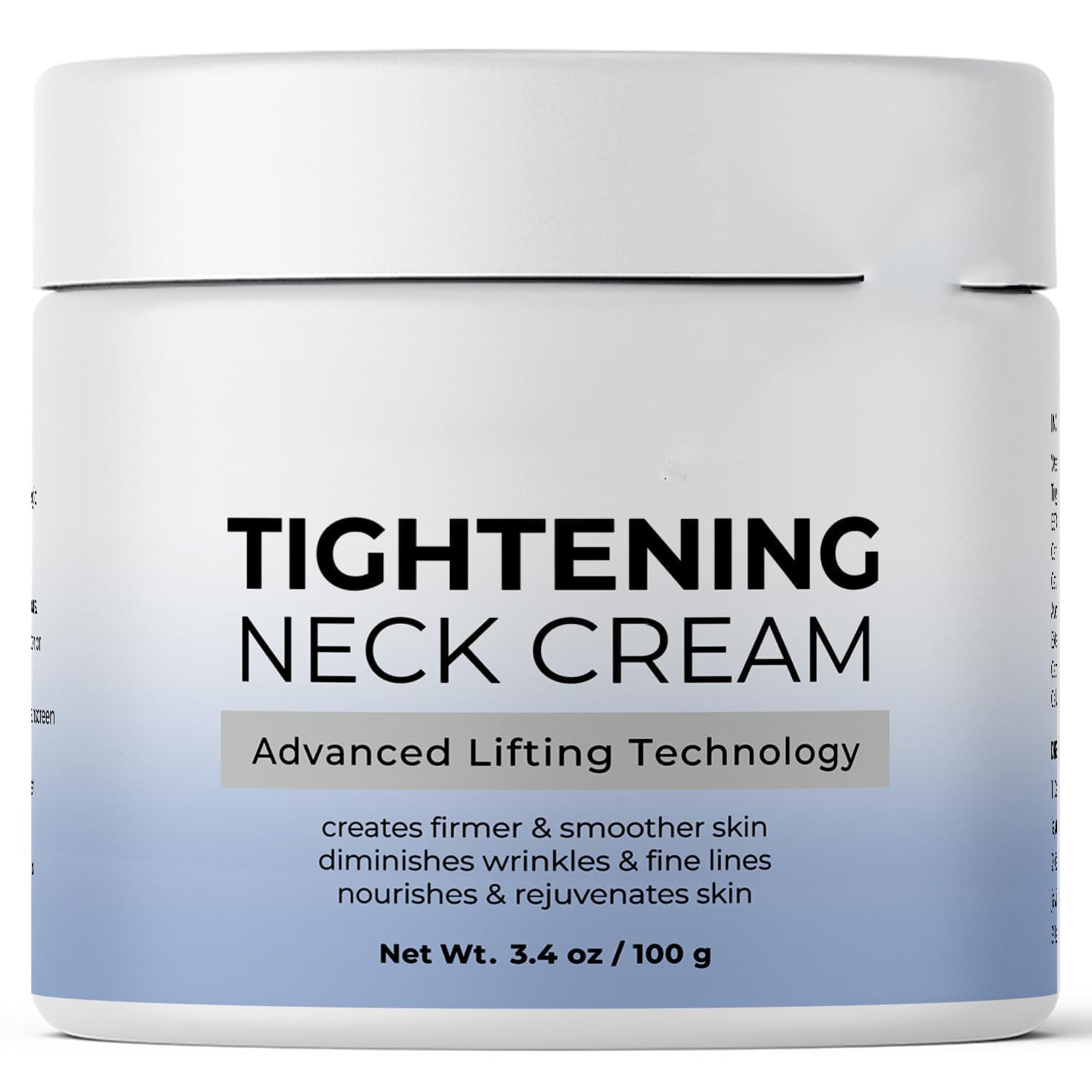 Neck Tightening Cream: Tighten and Lift Neck Cream For Tightening and Firming, Fine lines, Loose & Sagging On Face, Decollete & Other Skin Areas - 3.4 Oz