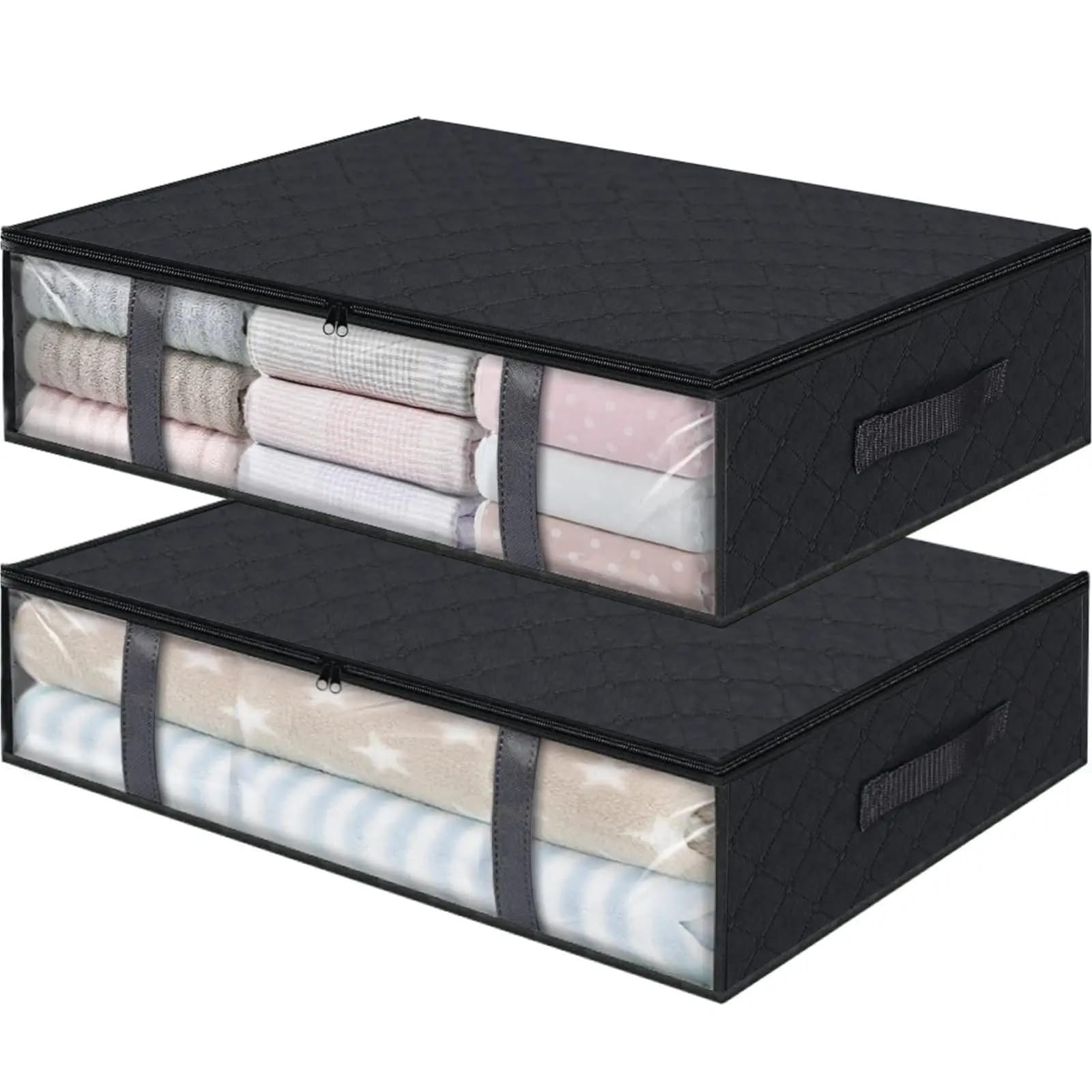 XILEUDUOD Clothes Storage Bins with Lids Fold Non Woven Fabric Storage Box