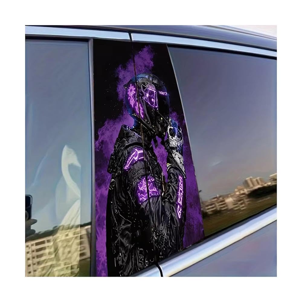 Decorative Items 2 PCS Car Door Pillar Decoration Sticker Rider Glossy Protective Polyethylene Film