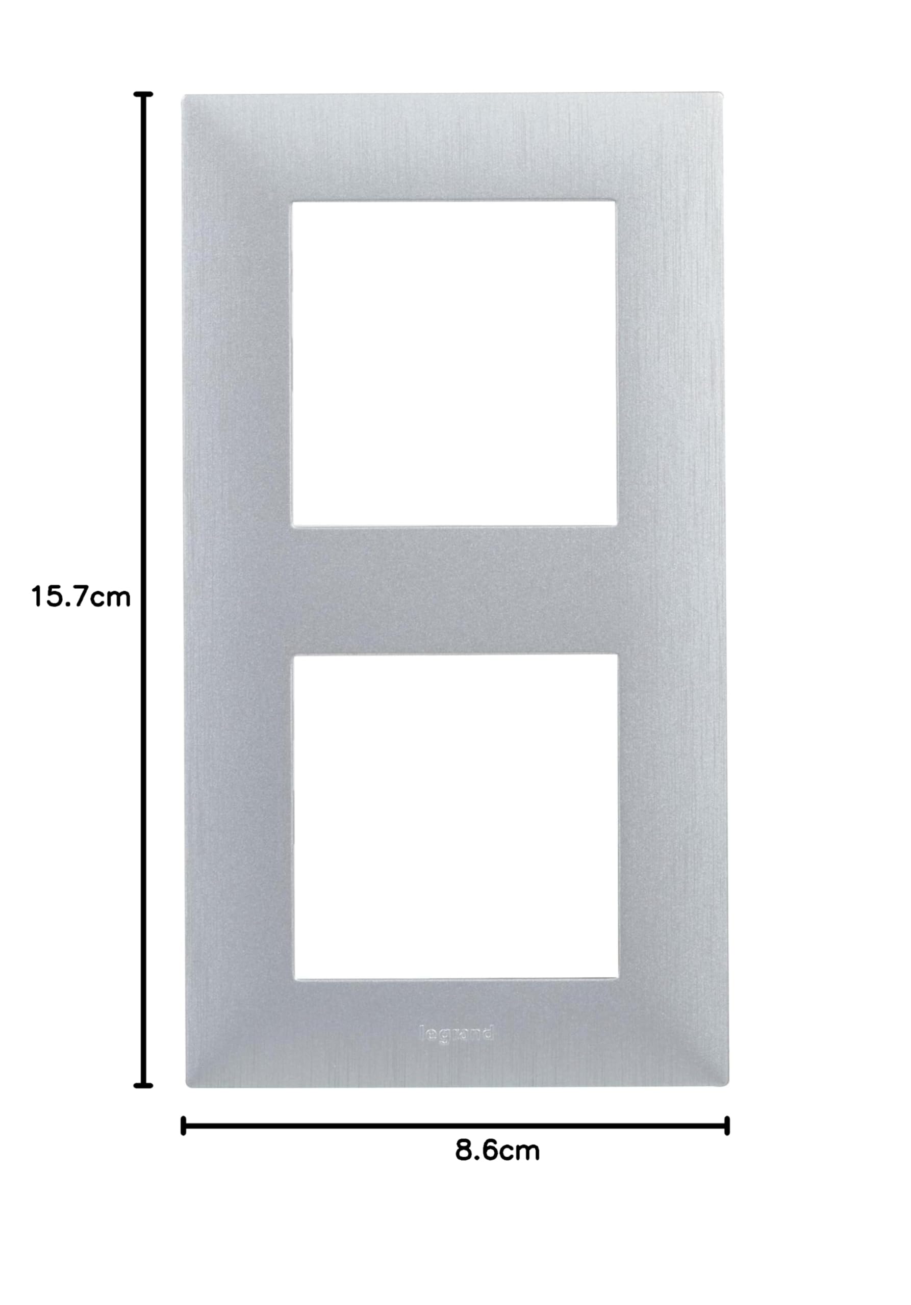 LEGRAND Marco doble de la gama Niloé Step para instalación componible, Color Inox, 398288