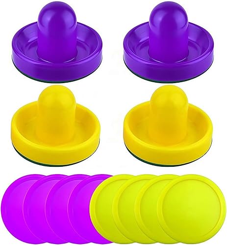 Miniatura 10 de Empujadores de hockey de aire y discos de hockey de aire rojo, 4 piezas de Striker y 4 unidades de disco, asas de portería, accesorios de repuesto