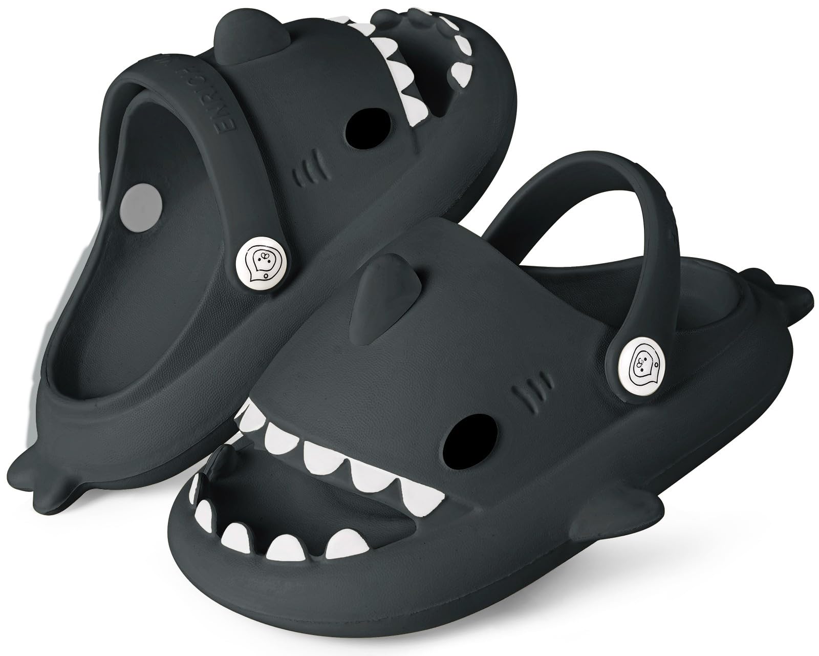 Kids Shark Slides Boys Girls Toddlers Cloud Shower Slippers Cute Cartoon Open Toe Sandals Cushioned Thick Sole Beach Pool Shoes