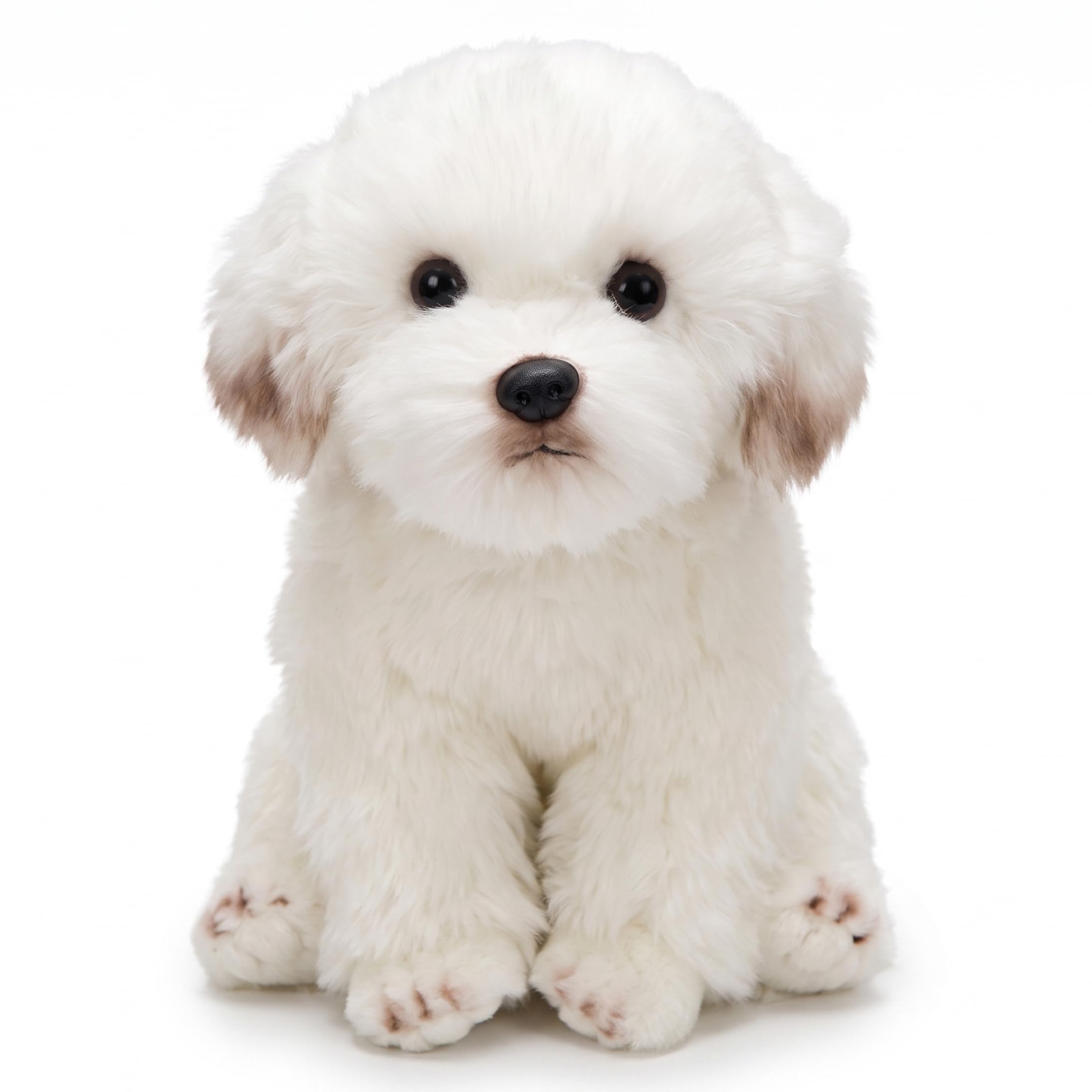 Peluche per cani, cane di peluche realistico, animale di soffice cucciolo bianco