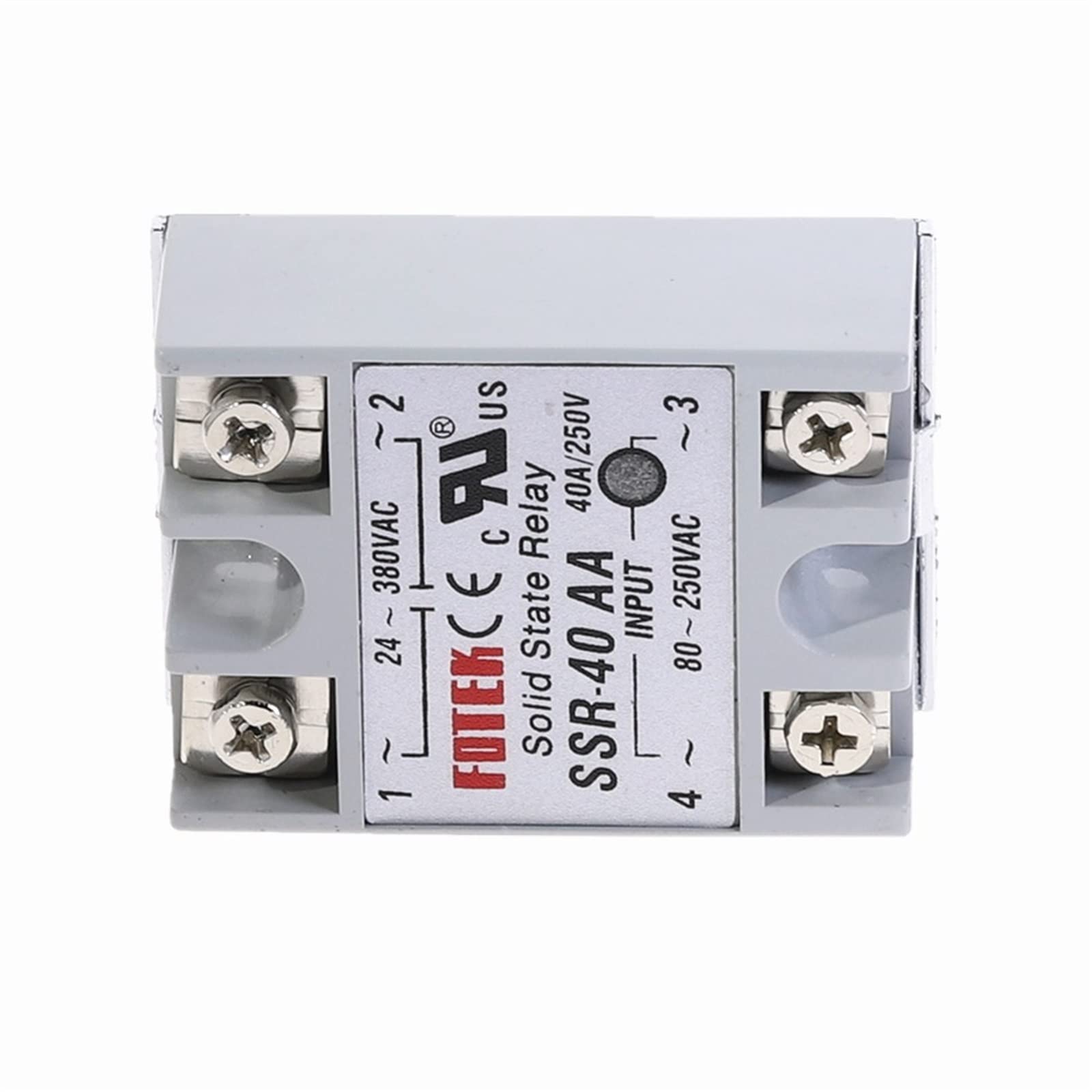 Parti elettroniche 1 pz SSR-40AA 40A Modulo relè a stato solido Ingresso 80-250 V CA 24-380 V CA