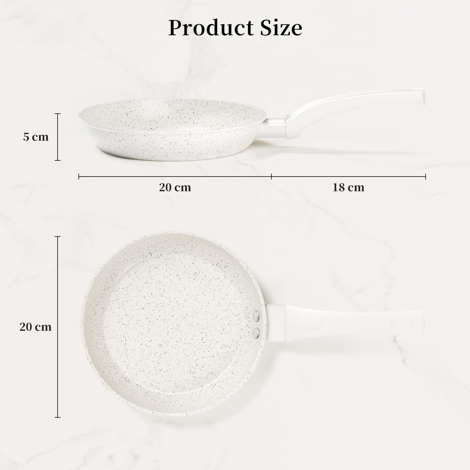 Innerwell Sartén antiadherente 24 cm, Sartenes induccion, Granito revestimiento antiadherentes Profesional, Ceramica Sartén Tortillas, sin PFOA, sin toxicos, apta Horno, Lavavajillas, Rosa — view 47